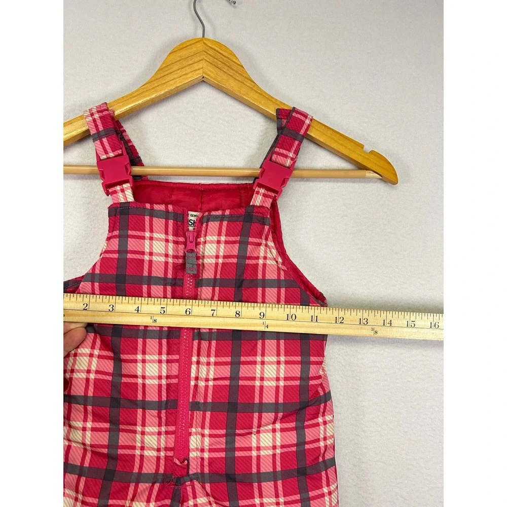 Winter OshKosh Bgosh Kids 2T Pink Plaid Insulated Snow‎ Bib Overalls B2117S46-KO